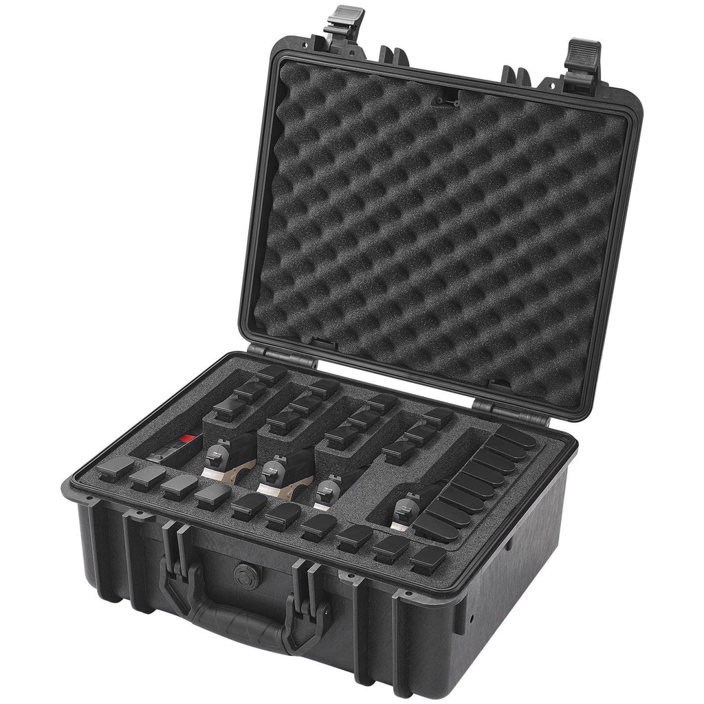 Hard Pistol Cases with Pre-cut Lining, Waterproof & Dustproof Hard Gun Case for 5 Pistol, 18.9×16.3×8.5 in Lockable Pistol Case, Black