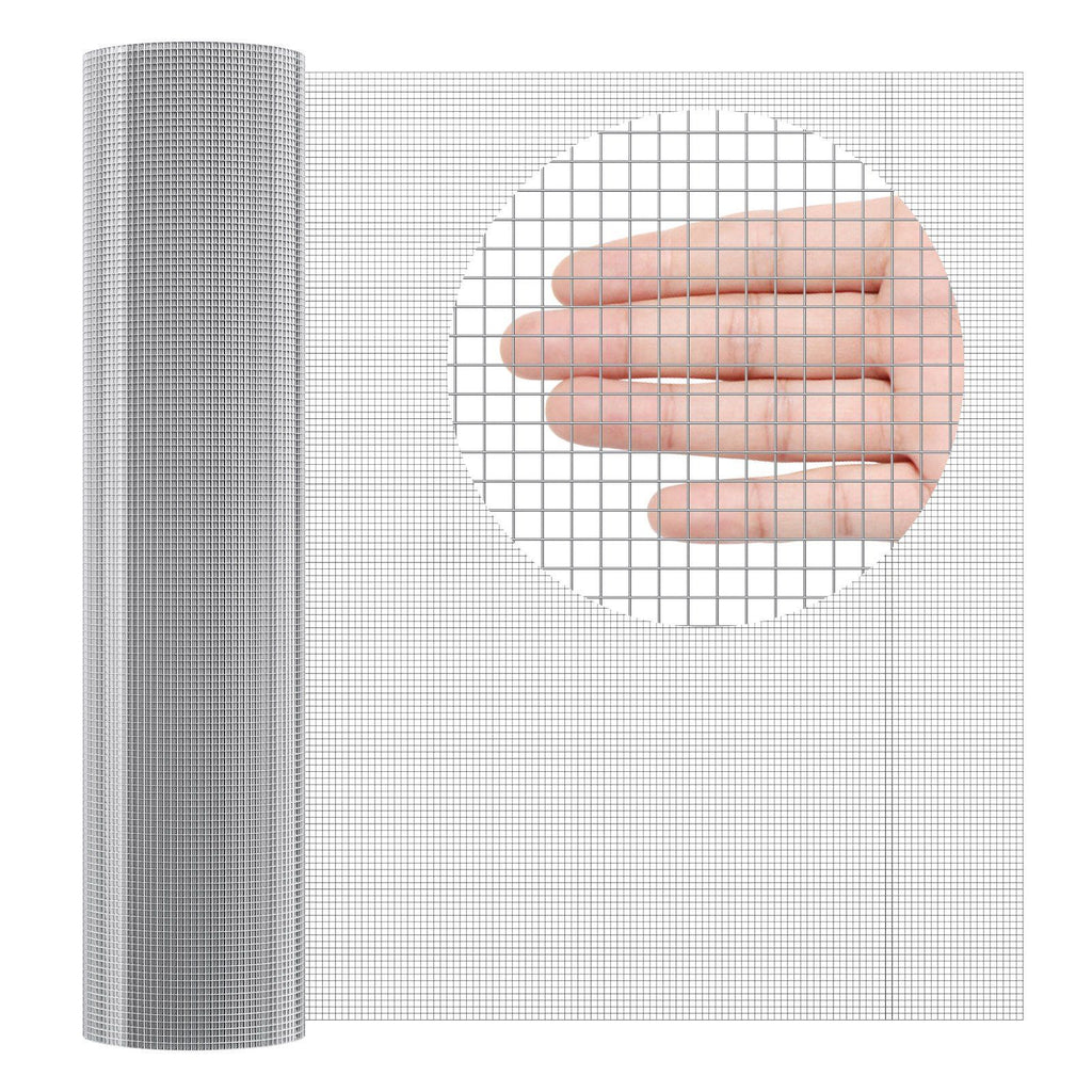 Hardware Cloth 1/4 inch 36 inch x 100 ft 23 Gauge Chicken Wire Fence, Hot-Dip Galvanized After Welding Metal Wire Mesh Roll, Garden Plant Welded Fencing Roll Supports Poultry Netting Cage Fence