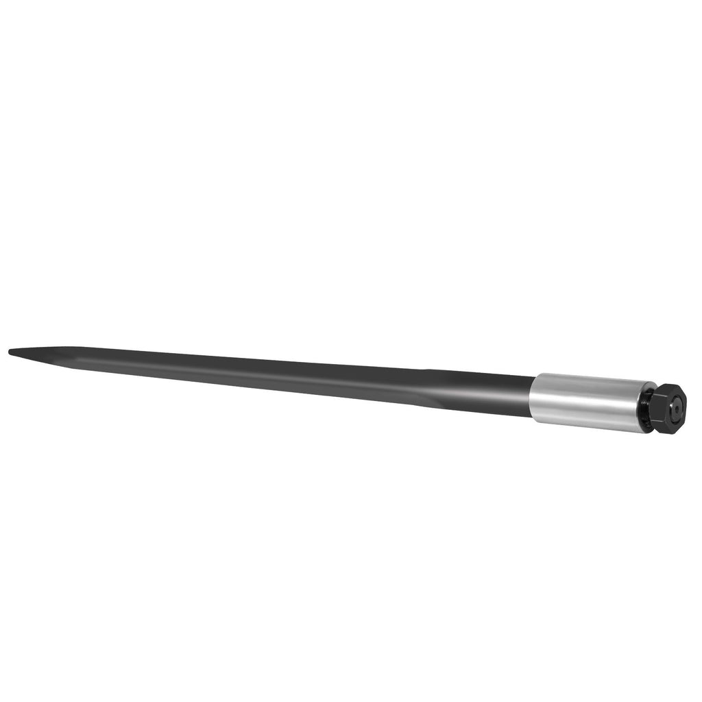 Hay Spear 39\" Bale Spear 3600 lbs Capacity, Bale Spike Quick Attach Square Hay Bale Spears 1 3/4\", Black Coated Bale Forks, Bale Hay Spike with Hex Nut and Sleeve for Buckets Tractors Loaders