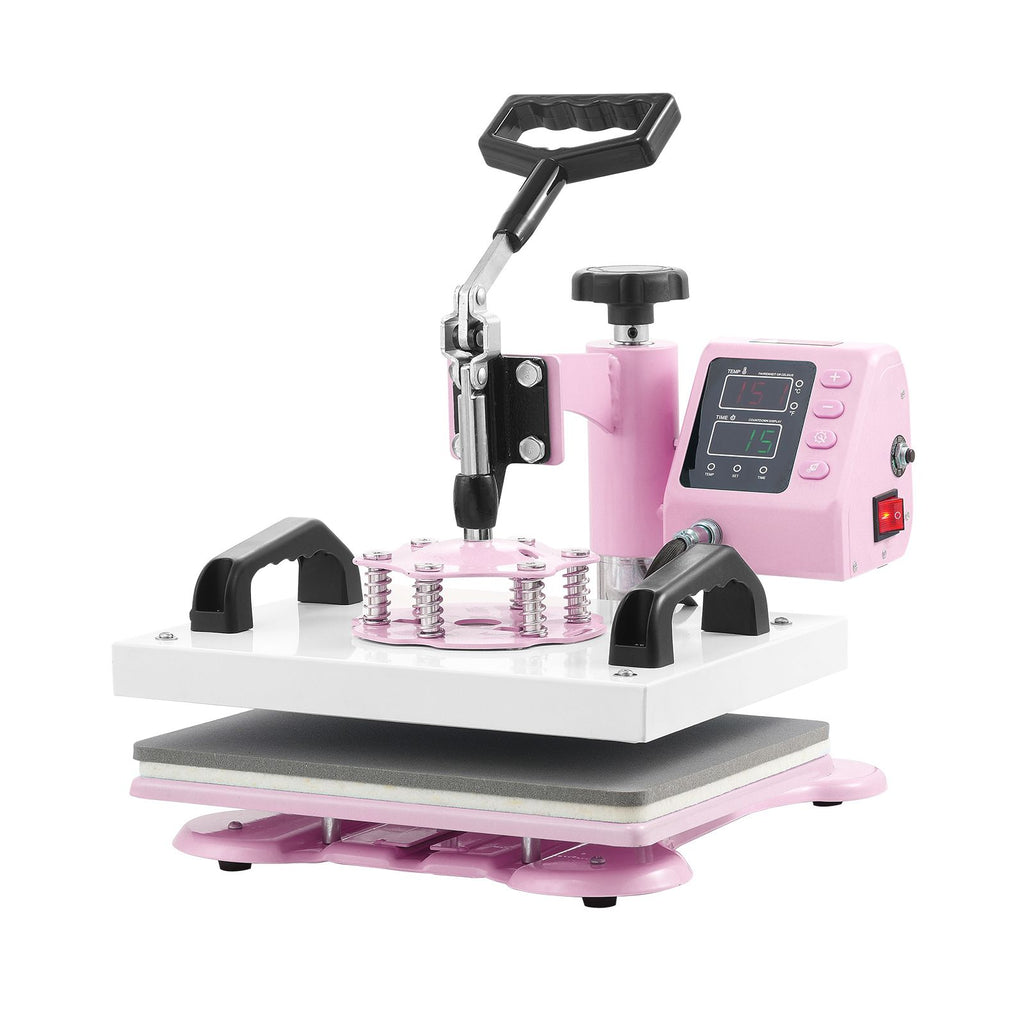 Heat Press, 12 x 10inch Heat Press Machine, 360° Swing Away T-Shirt Pressing Machine, Fast and Even Heating, Digital Precise Control, Heat Transfer Machine for T-Shirts/Pillows/Bags, Pink