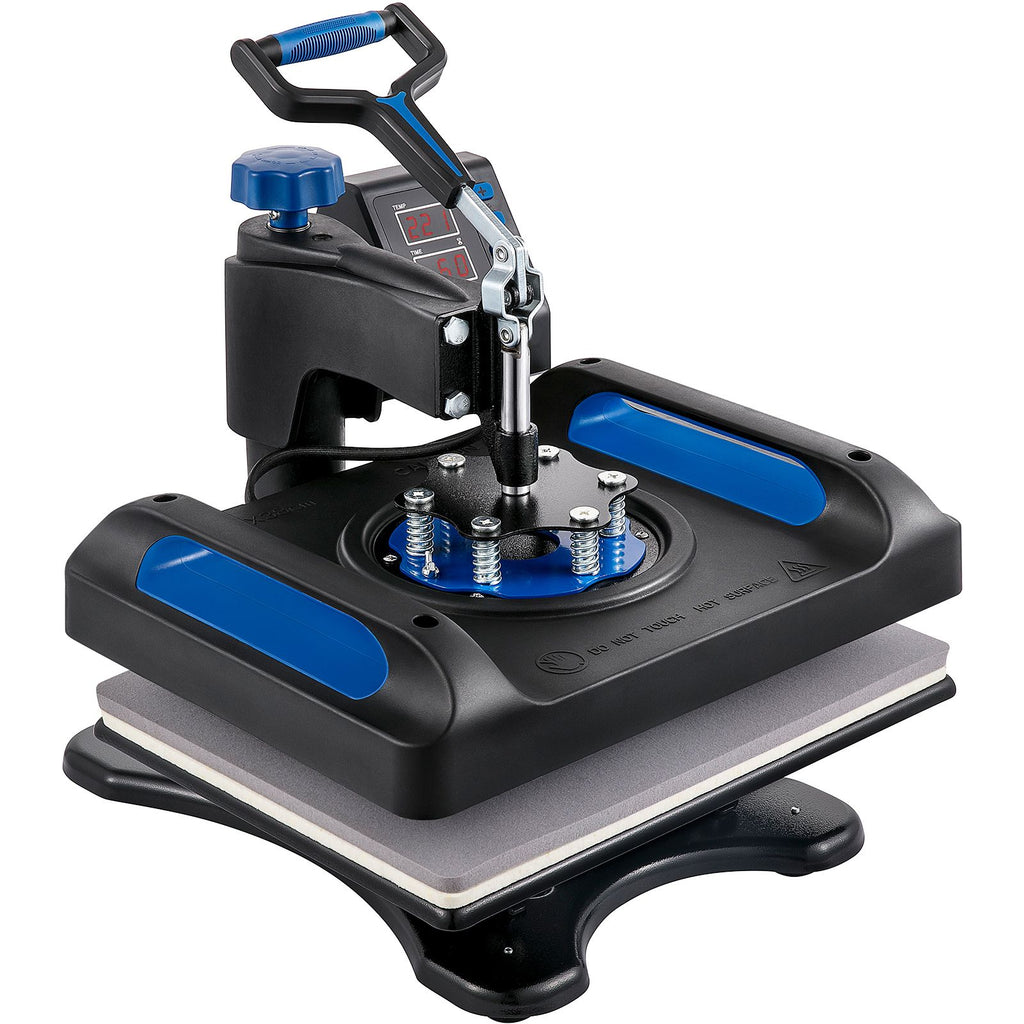 Heat Press, 12 x 15 inches 800W, 5-in-1 Combo for Sublimation Transfer, Featuring Dual Digital Controls, Ideal for T-Shirts, Mugs, Caps, Plates, Blue