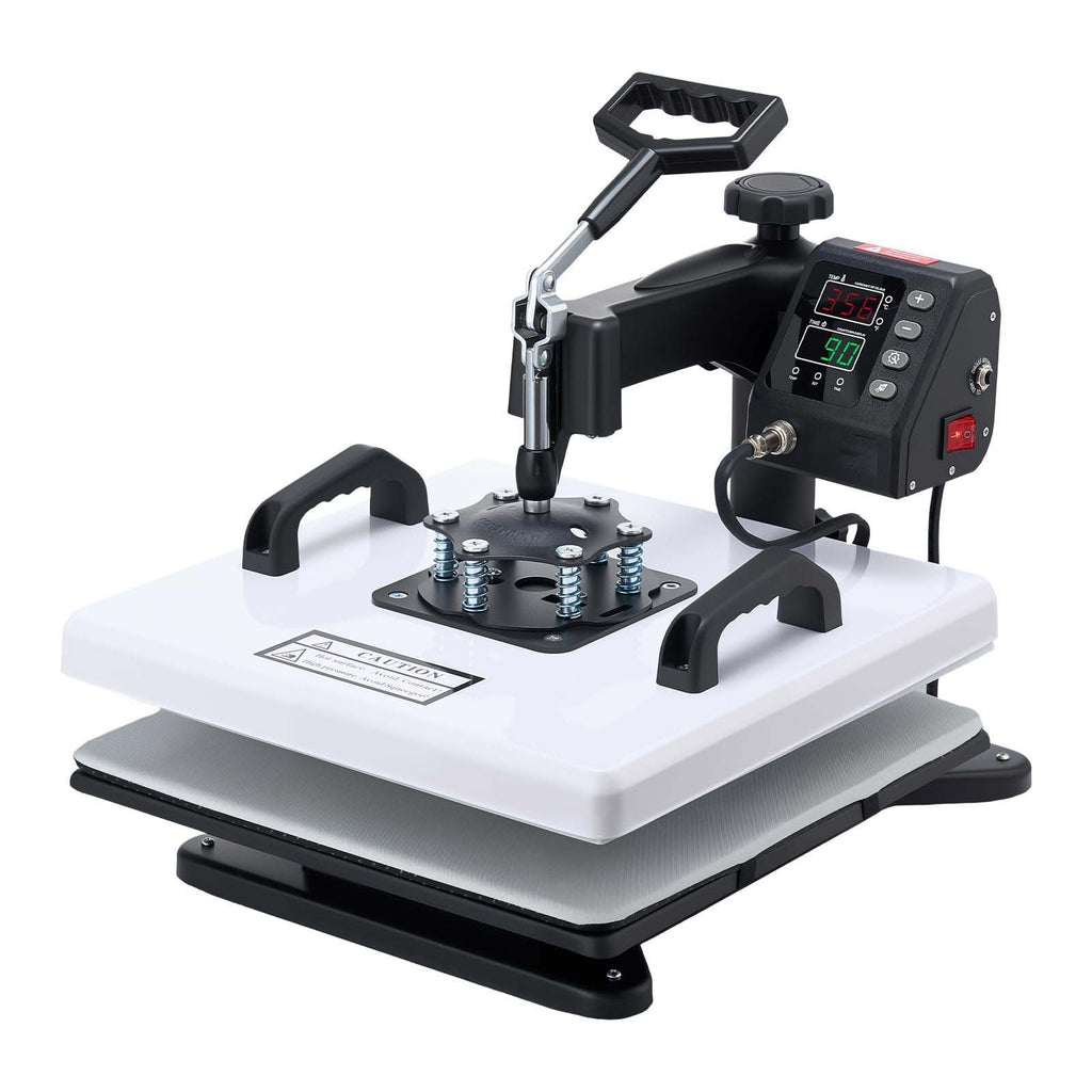 Heat Press Machine, 15 x 15 in, 2-in-1 Multifunction, 360° Swing Away, 1200W Double Tube Fast and Even Heating, Digital Precise Control, Sublimation Press Machine for T-Shirts, Hats, Caps