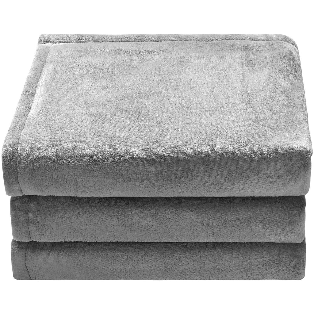 Heated Blanket Electric Throw, 72" x 84" Full Size, Soft Flannel Heating Blanket with 10 Hours Timer Auto-off & 5 Heating Levels for Couch Sofa, Machine Washable, ETL & FCC Certification (Grey)