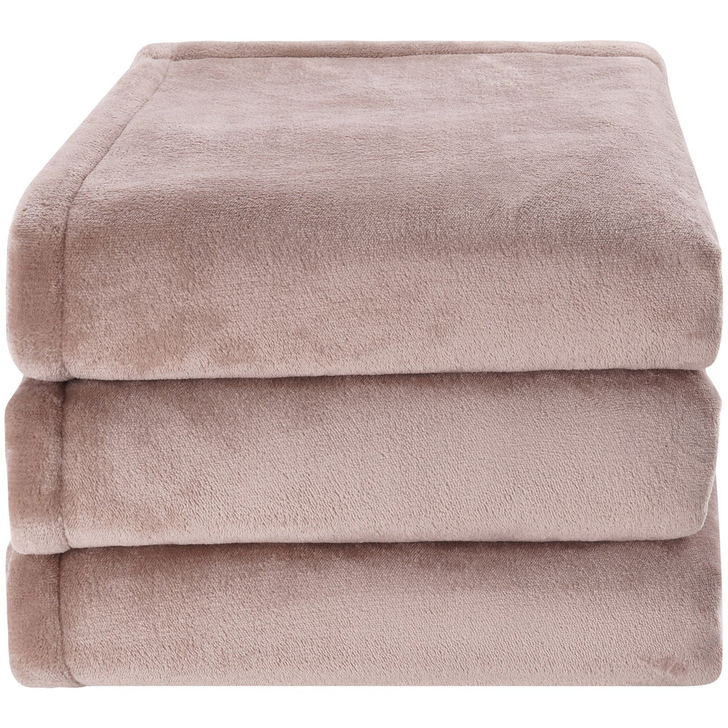 Heated Blanket Electric Throw, 84" x 90" Queen Size, Soft Flannel Heating Blanket with 10 Hours Timer Auto-off & 5 Heating Levels, Dual Control, Machine Washable, ETL & FCC Certification (Beige)