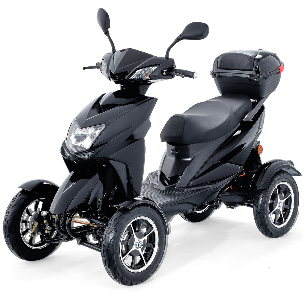 Heavy Duty 4-Wheel Mobility Scooters for Seniors & Adults 450lbs Capacity - 40 Miles 3-Speed Long Range, 500W All Terrain Electric Recreational Scooter Wheelchair with 20° Max Climbing Capacity