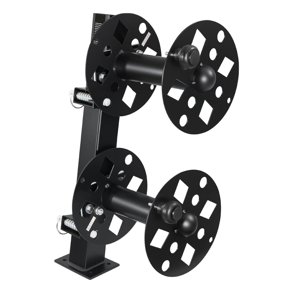 Heavy Duty Double Welding Cable Reel, Welding Cable Lead Reels for 150FT 1/0 & 125FT 2/0 Cable, Powder-Coated Steel Reel with Locking Pin for Service Trucks, Fleet Maintenance, Jobsites