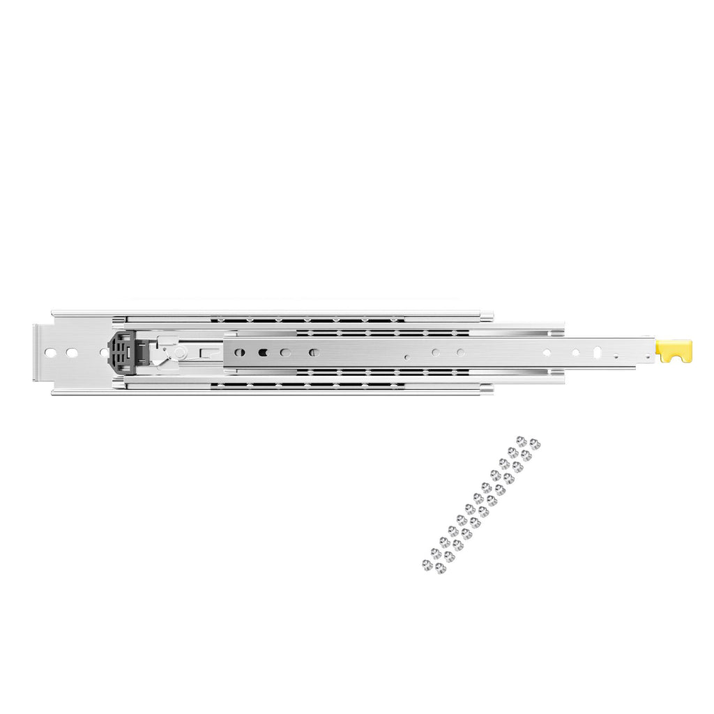 Heavy Duty Drawer Slides, 1 Pair 60inch Locking Drawer Slides, 500lbs Load Capacity, Side Mount Ball Bearing Drawer Glides, Full Extension Industrial Locking Rail
