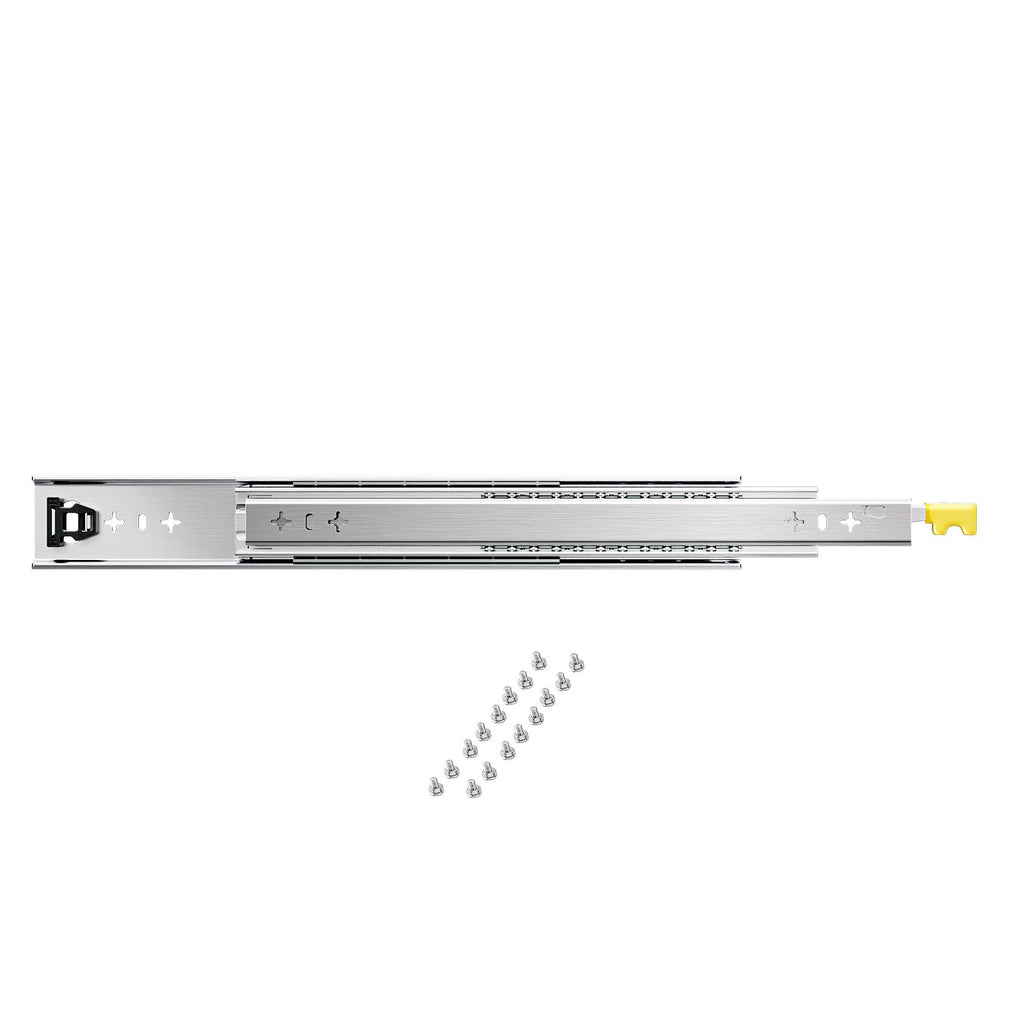 Heavy Duty Drawer Slides 16inch, 1 Pair Locking Drawer Slides 250lbs Load Capacity, Side Mount Ball Bearing, 3-Fold Full Extension