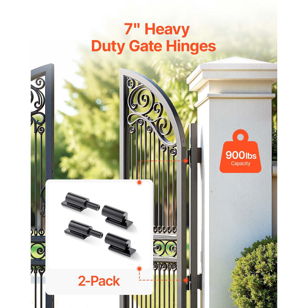 Heavy Duty Gate Hinges, 2-Pack 7-Inch Barrel Gate Hinge, Weld On Hinges 900 lbs Load Capacity for Swing Trailer Gates, Grease Zerk Fitting & Internal Ball Bearings for Smooth Operation image 2