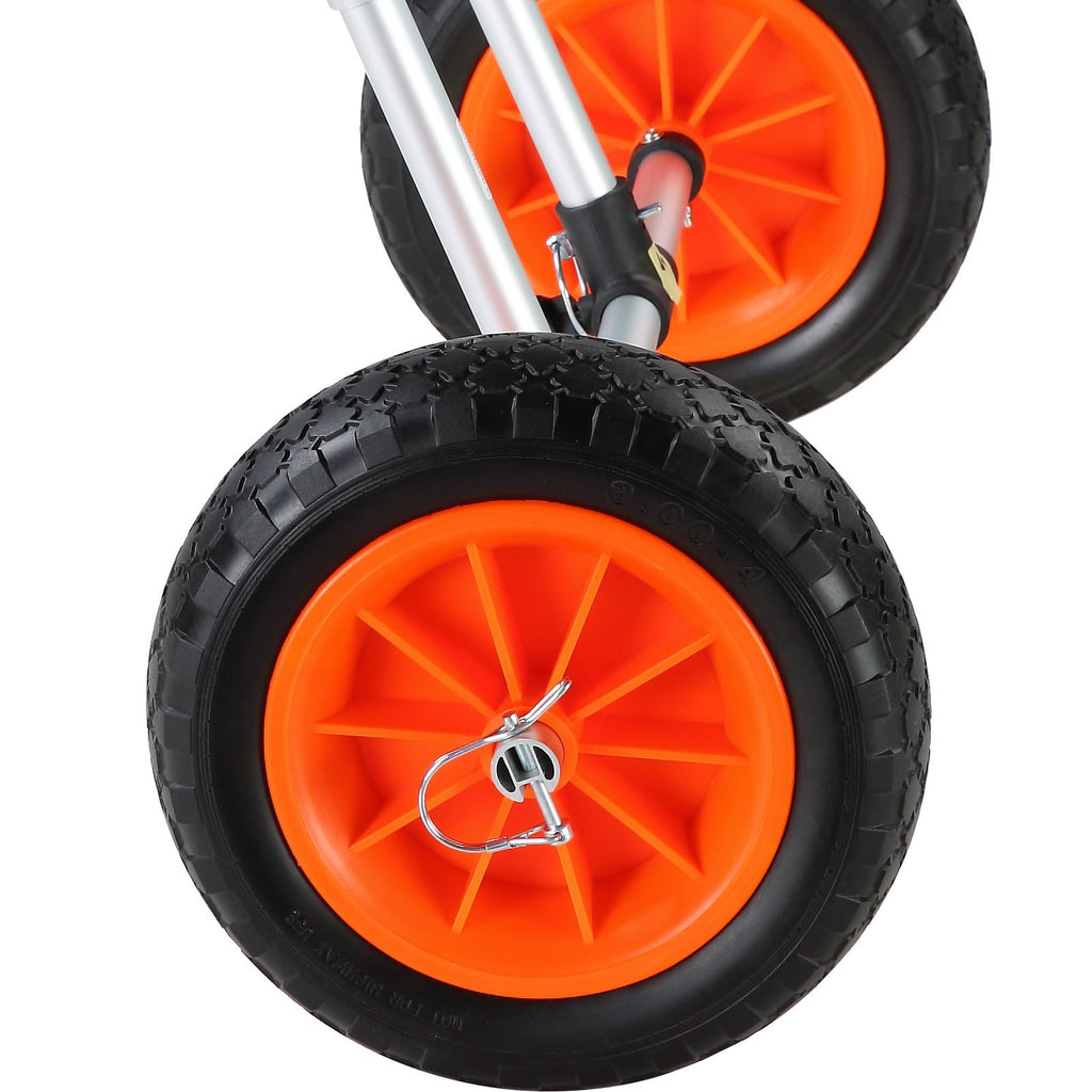 Heavy Duty Kayak Cart, 280lbs Load Capacity, Detachable Canoe Trolley Cart with 10'' Solid Tires, Adjustable Width & Top Foam Protection, for Kayaks with Drain Holes of 2.54 cm and Above