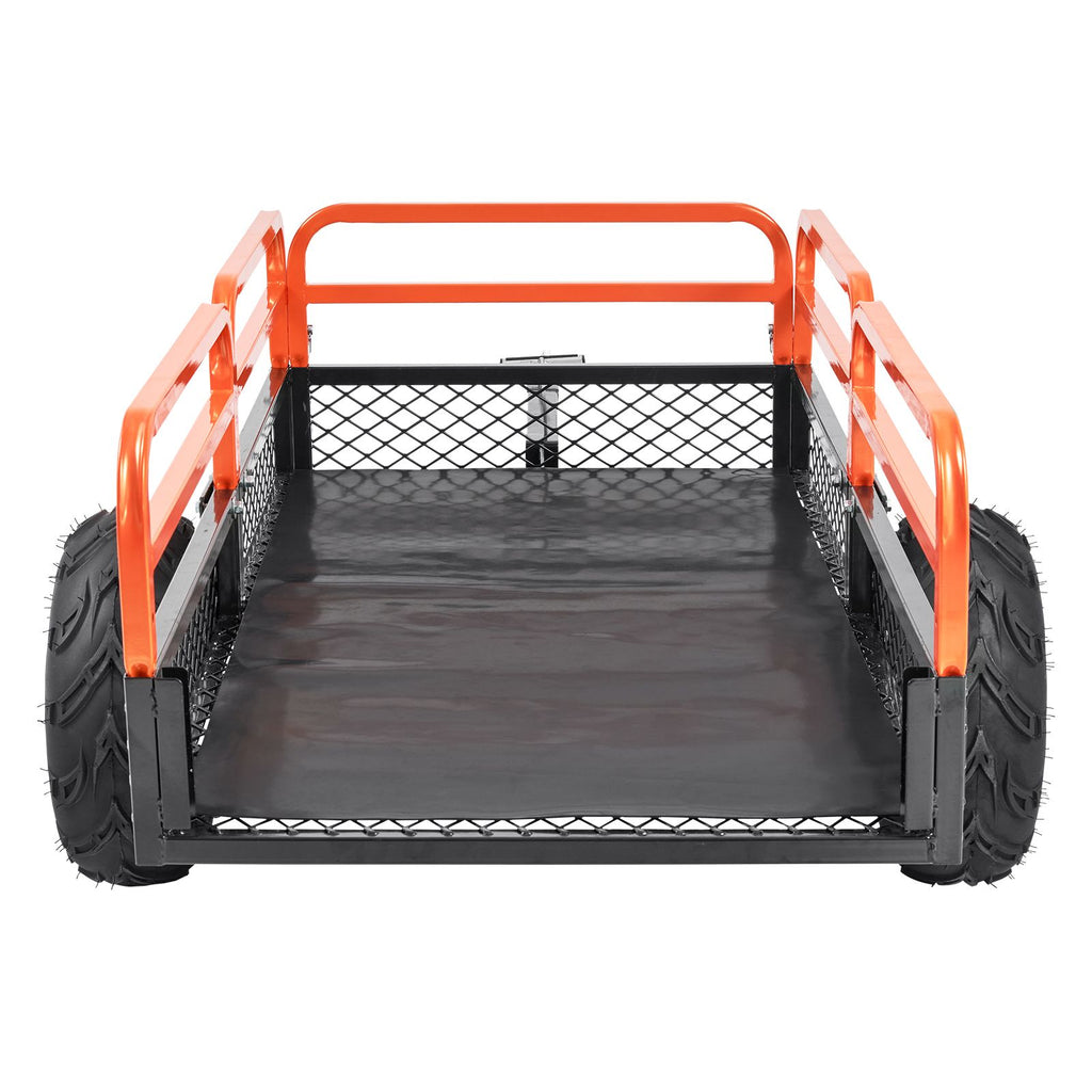 Heavy Duty Steel ATV Dump Trailer, 1500-Pound Load Capacity 15 Cubic Feet, Tow Behind Dump Cart Garden Trailer, with Removable Sides and 2 Tires, for Mowers, Tractors, ATV, UTV