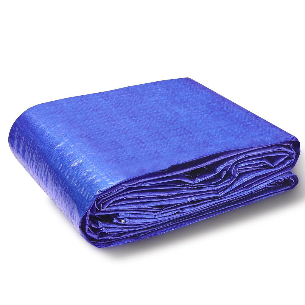 Heavy Duty Tarp Waterproof 12x16 ft, Plastic Poly Tarp Cover 5 Mil, Multi Purpose Outdoor Tarpaulin with High Durability Reinforced Grommets and Edges for Truck, RV, Boat, Camping (Blue)