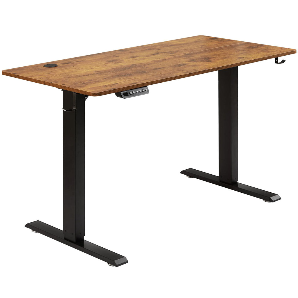 Height Adjustable Desk, 55.1 x 23.6 in, 3-Key Modes Electric Standing Desk,Whole Piece Desk Board, Sturdy Dual Metal Frame, Max. Bearing 180 LBS Computer Sit Stand up Desk, for Home and Office