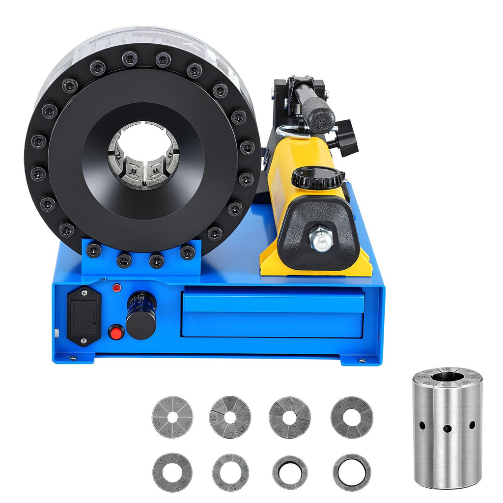 High Pressure Hydraulic Hose Crimper, Manual Hose Crimping Tool with 8 Dies & 0.24"-1.1" Crimping Range, Suitable for Low & High-Pressure Oil Pipes, Gas/Water/Auto AC Hoses & Cable Joints