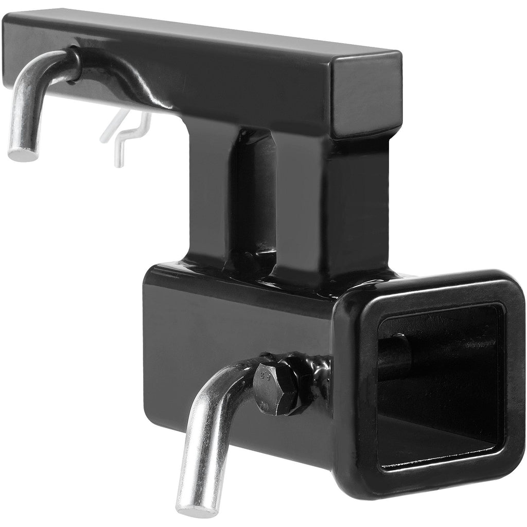 Hitch Adapter, 1-1/4" to 2" Receiver Hitch Extender Extension, Trailer Hitch Riser with 4" Rise/Drop, 6-1/2" Extension Length, 4000 lbs Towing Capacity, Hitch Pins, Bolt and Nut Included, Black