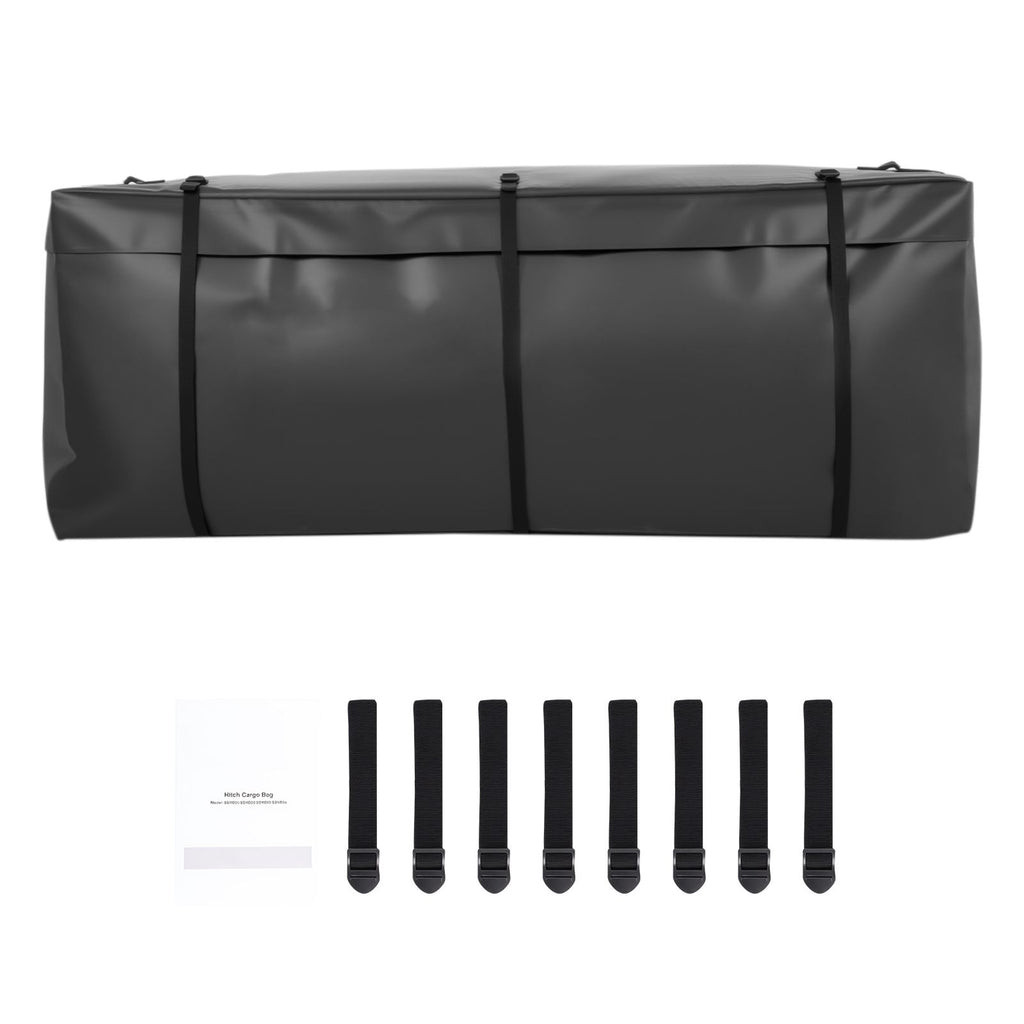 Hitch Cargo Carrier Bag, Waterproof 840D PVC, 46.65 x 20.08 x 19.69 in (12 Cubic Feet), Heavy Duty Cargo Bag for Truck Bed Storage with Reinforced Straps, Suitable for Car SUV Vans Hitch Basket