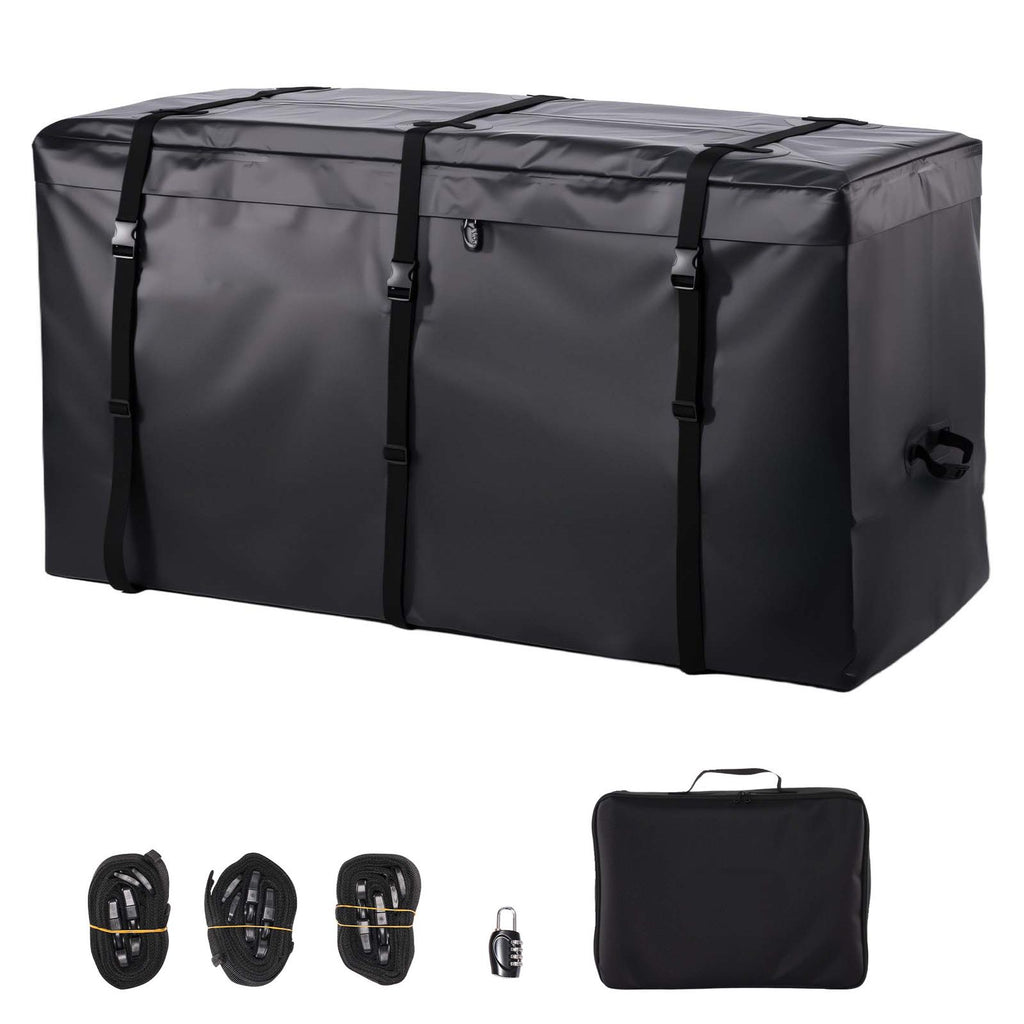 Hitch Cargo Carrier Bag, Waterproof 840D PVC, 60.24 x 24.02 x 35.94 in (30 Cubic Feet), Heavy Duty Cargo Bag for Truck Bed Storage with Reinforced Straps, Suitable for Car SUV Vans Hitch Basket