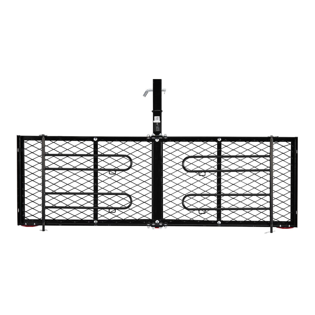 Hitch Cargo Carrier with Bike Racks, 62" x 20" x 3" Hitch Mount Cargo Carrier for 2 Mountain Bikes, 500LBS Capacity High-Strength Steel Rear Luggage Basket Fits 2" Receiver for SUVs Pickups