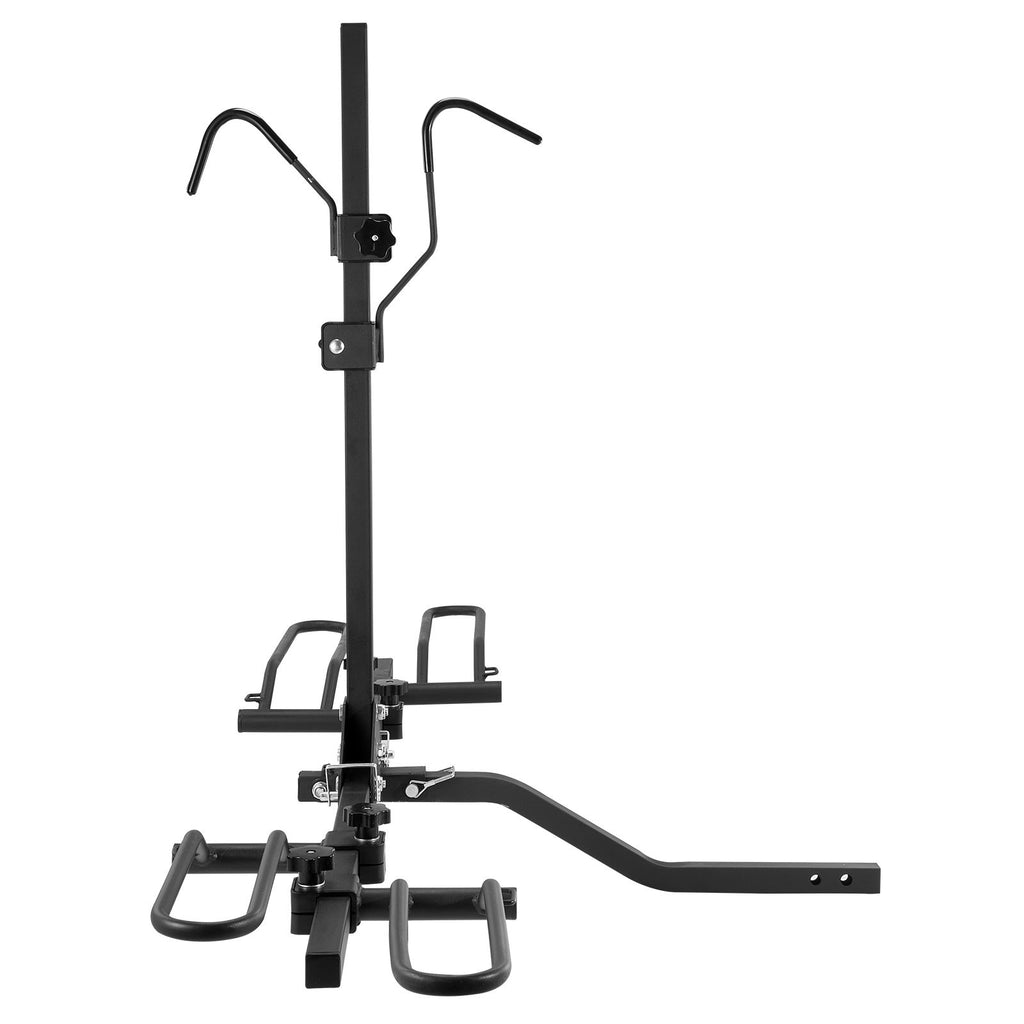 Hitch Mount Bike Rack, 2-Bike Platform Style, 80 LBS Max Capacity Bike Rack Hitch for 1.25-/2-inch Receiver, Titling and Folding Bike Carrier with Tires up to 2.4" Wide, for Car, SUV, Truck, RV