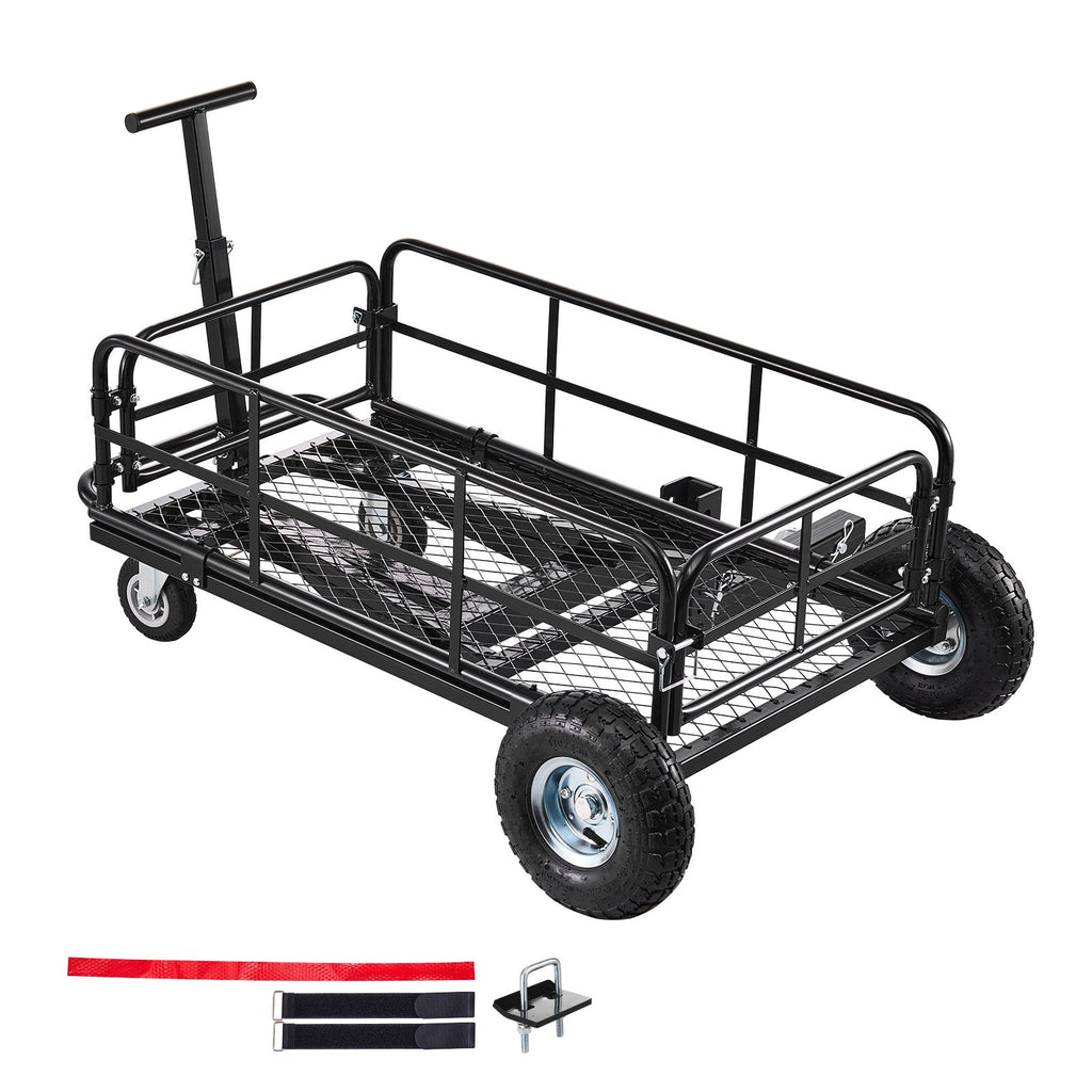Hitch Mount Cargo Carrier on Wheels, 36.2" x 21.3" x 11.8", 2-in-1 Folding Rear Luggage Rack Basket & Cargo Cart with Hitch Stabilizer, Fits 2" Receiver for SUV Pickups, 400LBS Load Capacity