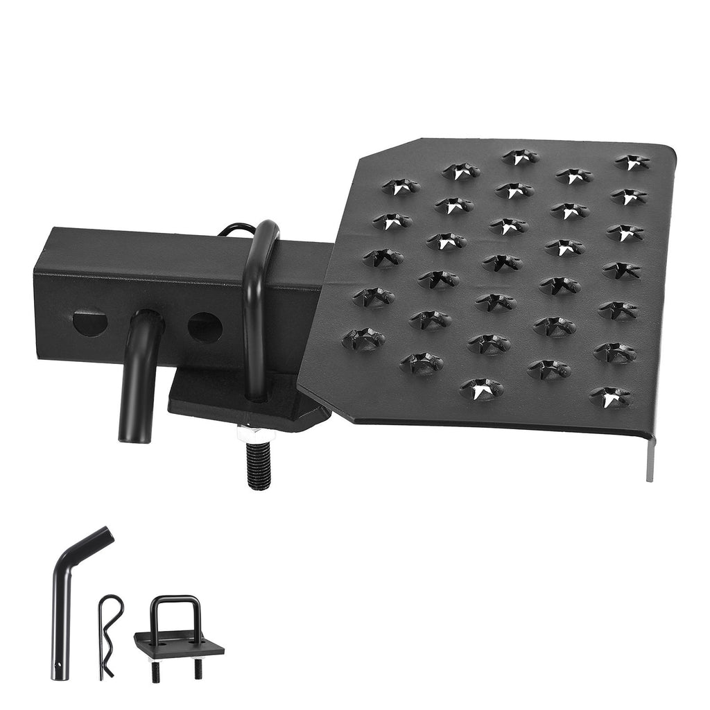 Hitch Step for 2 Inch Receiver, Universal Rear Bumper Guard Protector with 350 LBS Load Capacity, Wide & Non-Slip Tow Hitch Step with Pin Kit and Stabilizer, Fit for Truck, SUV, Pickup, Trailer