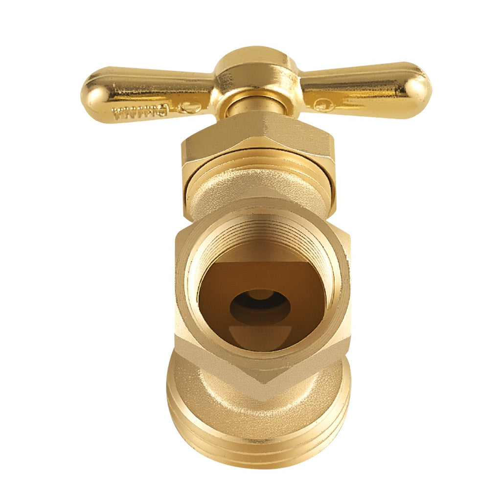 Hose Bibb, 1/2" FIP x 3/4" MHT Connection, Multi-Turn Garden Valve, Heavy Duty Brass Hose Bib, Outdoor Water Faucet Spigot, Brass Plumbing Fitting, Compatible with Copper, Galvanized Pipes