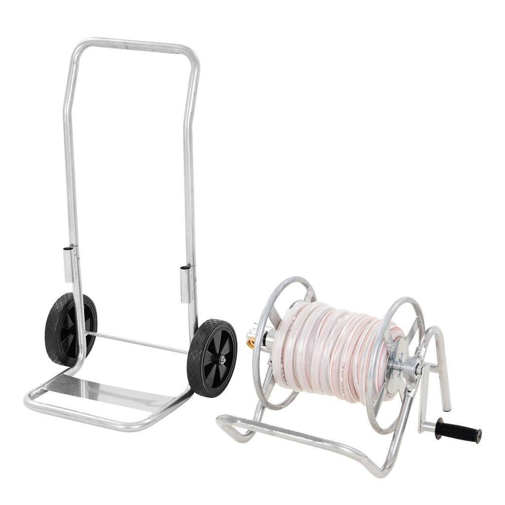 Hose Reel Cart, Hold Up to 200 ft of 5/8'' Hose (Hose Not Included), Garden Water Hose Carts Mobile Tools with Wheels, Heavy Duty Powder-coated Steel Outdoor Planting for Garden, Yard, Lawn