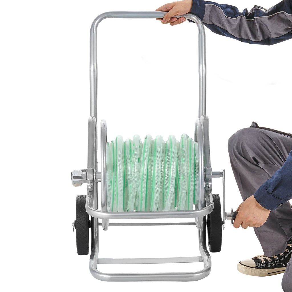 Hose Reel Cart, Hold Up to 200 ft of 5/8 in Hose (Hose Not Included), Garden Water Hose Carts Mobile Tools with Wheels, Heavy Duty Powder-coated Steel Outdoor Planting for Garden, Yard, Lawn