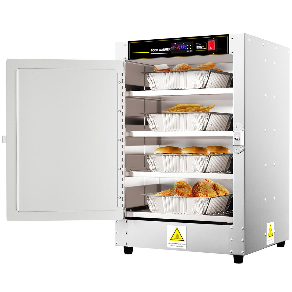 Hot Box Food Warmer, 16\"x16\"x24\" Concession Warmer with Water Tray, Four Disposable Catering Pans, Countertop Pizza, Patty, Pastry, Empanada, Concession Hot Food Hold Tested to UL Standards