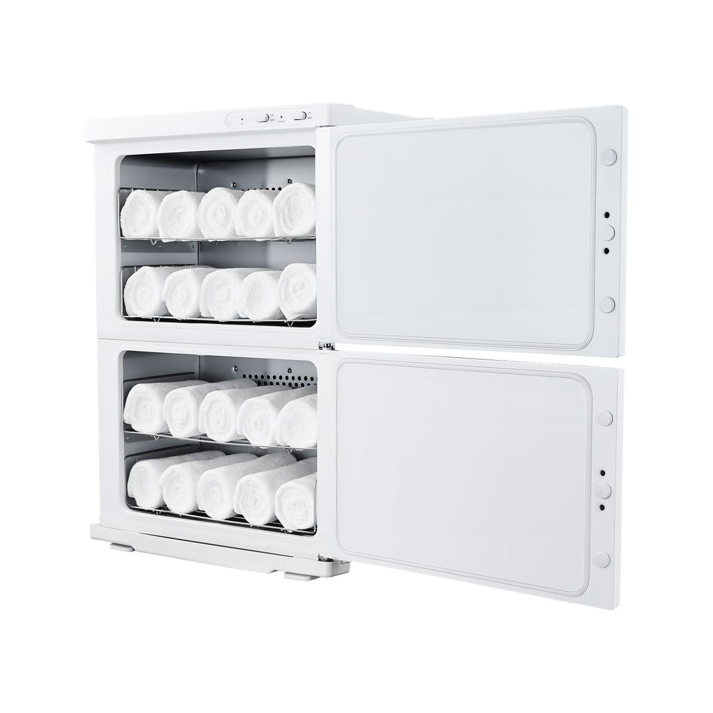 Hot Towel Warmer, 10 gal Large Capacity 2-Tier Towel Warmer Cabinet with Clip & 4 Stainless Steel Racks, Holds up 48 Towels, All-Round Heating Cabinet for Spa, Barber, Manicures, Massage, Salon