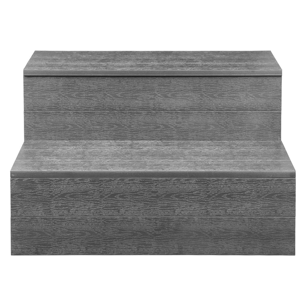 Hot Tub Steps, 2-Step Spa Outdoor Stairs, Heavy Duty 25 inch Wide HIPS Above-Ground/Inflatable Pool Ladder with 600 lbs Weight Capacity, Multi-Use for Porch, Patio, Deck, Campers, Graphite Gray