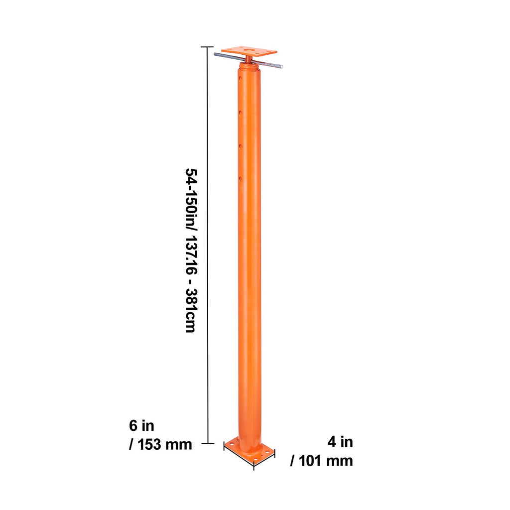 House Floor Jack, 54"-150" Height Range, 11200 lbs Max Load Capacity, Adjustable Support Beam Basement Jack Post Pole for Leveling, Lift Support Steel Telescoping Jack for Temporary Support