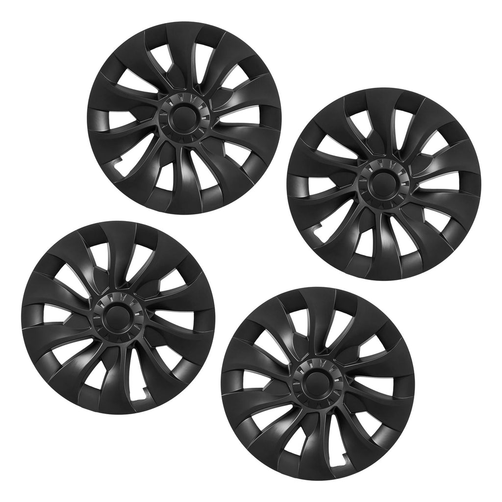 Hubcaps Wheel Covers for 2017-2023 Tesla Model 3, 18 Inch Set of 4 Wheel Rim Cover Hubcaps OEM Style Replacement, R18 Size Snap On Car Hub Caps, Premium 10-Spoke ABS Tire Rim Caps, Matte Black