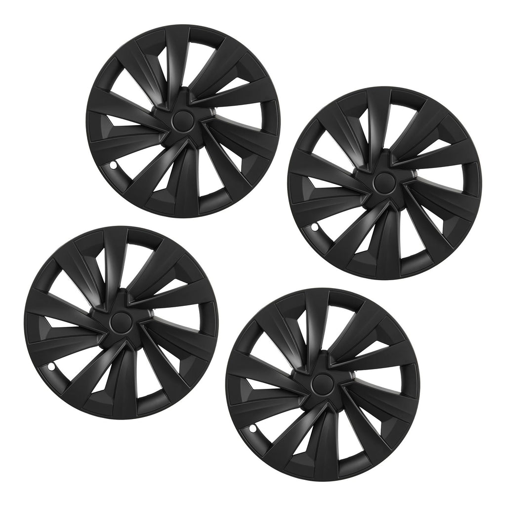 Hubcaps Wheel Covers for 2025 Tesla Model Y, 19 Inch Set of 4 Wheel Rim Cover Hubcaps OEM Style Replacement, R19 Size Snap On Car Hub Caps, Premium Sturdy 10-Spoke ABS Tire Rim Caps, Matte Black