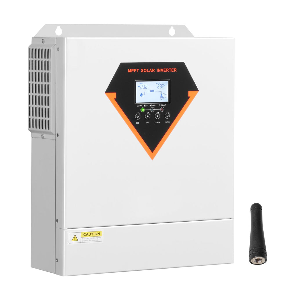 Hybrid Solar Inverter, 3500W, All in One Pure Sine Wave Power Inverter Charger, 24V DC to Single-Phase 220/230V AC, with Built-in 100A MPPT Solar Controller