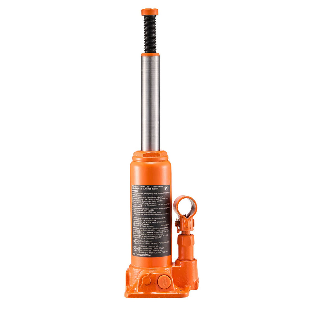 Hydraulic Bottle Jack, 4 Ton (8818.4 lbs) Capacity, 7.3-13.8 Inch Lifting Range, Heavy Duty Welded Bottle Jack for Car, SUV, Pickup, Auto Repair, House Lift and Agricultural Equipment, Orange