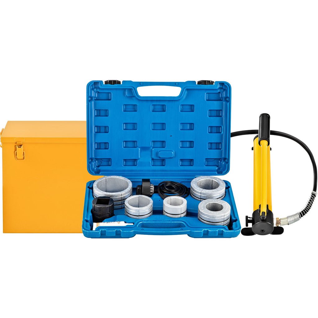 Hydraulic Exhaust Pipe Expander, 1-5/8\" to 4-1/4\" size, 10 T Manual Hydraulic Pipe Stretcher with 4 Dies and 2 Storing Case for Copper, Aluminum Tubes in Car Repairing