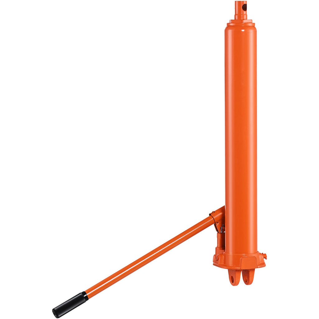 Hydraulic Long Ram Jack, 8 Ton Engine Hoist Cylinder with Double Piston Pump And Clevis Base, Hydraulic Ram Cylinder for Engine Lift Hoists, Hydraulic Garage/Shop Cranes, Mechanical, Farm