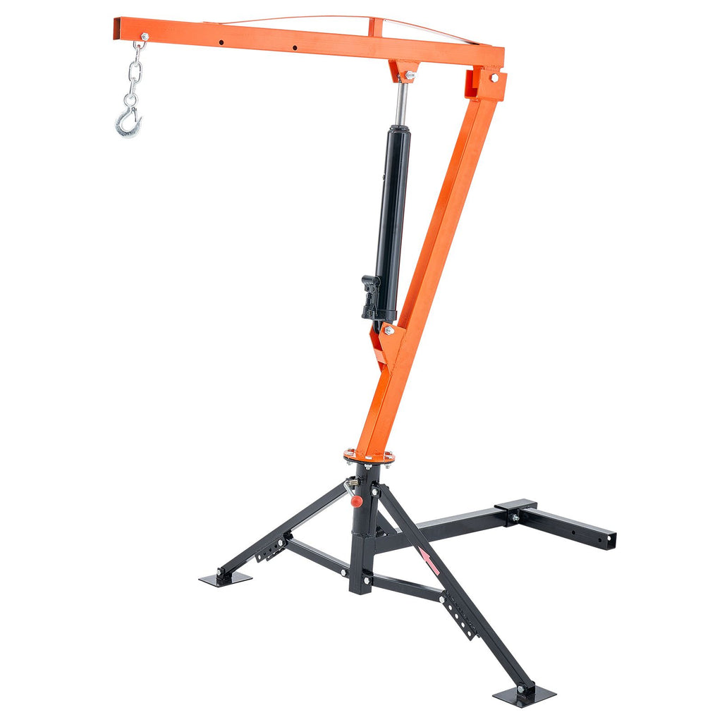Hydraulic Pickup Truck Crane, 1000 lbs Capacity, 360° Swivel, Hitch Mounted Crane with Three Boom Capacities of 500 lbs, 750 lbs & 1000 lbs, for Lifting Goods in Construction, Forestry, Factory