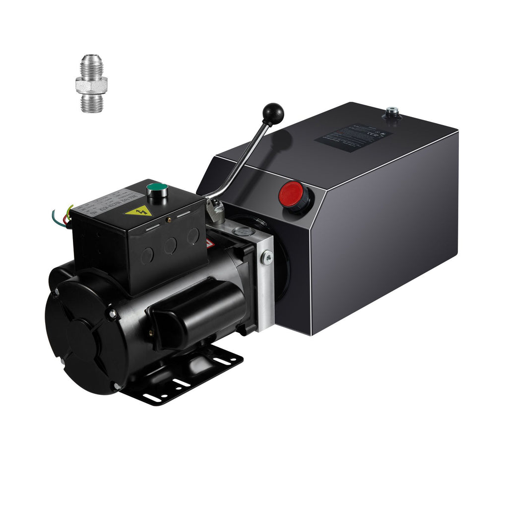 Hydraulic Power Unit, 15 Quart Hydraulic Pump, AC 220V Single-Acting Dump Trailer Pump, 3200 PSI Max Relief Pressure, 1.7 GPM Flow Rate, Hydraulic Pump for Dump Trailer Car Lifting