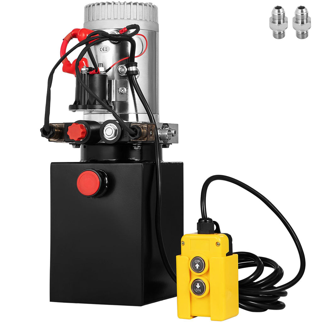 Hydraulic Pump Electric Hydraulic Pump 4 Quart Double Acting Metal Reservoir for Dump Trailer