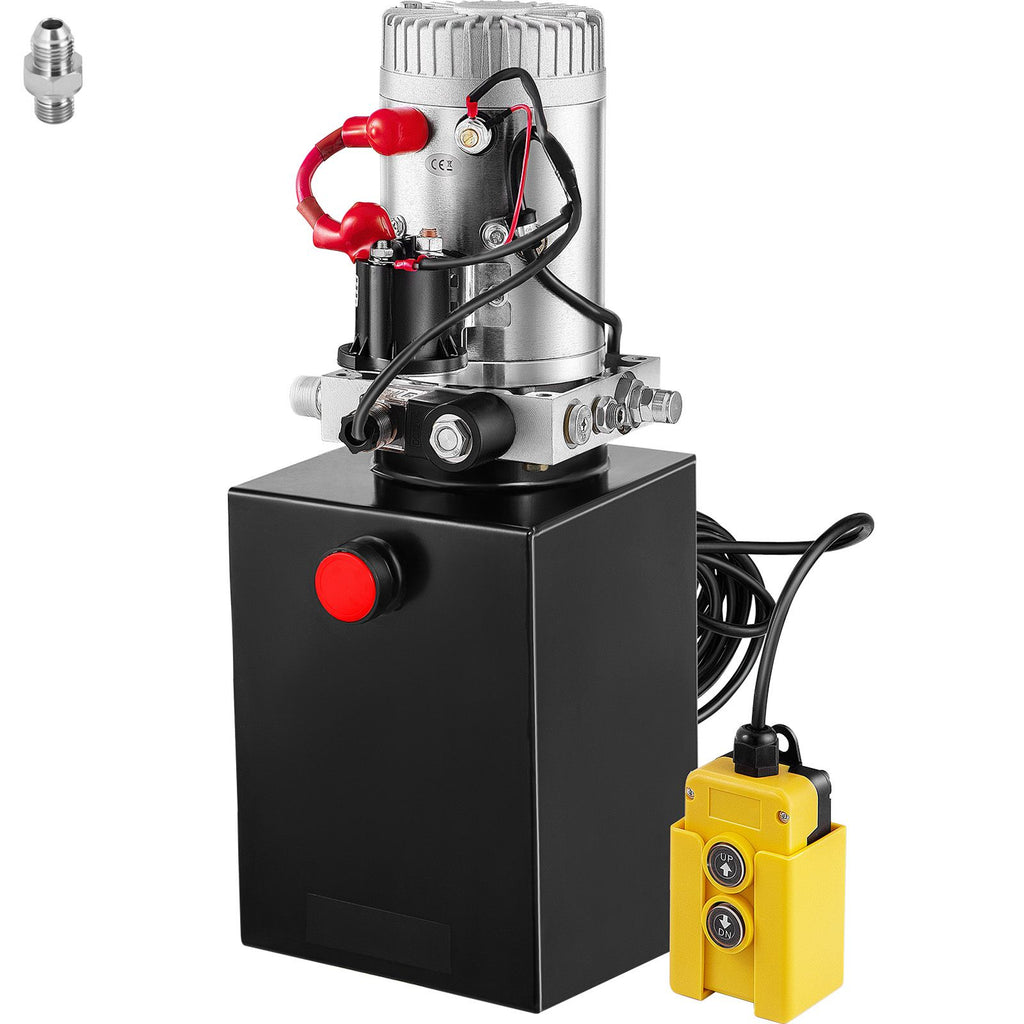 Hydraulic Pump Electric Hydraulic Pump 6 Quart Single Acting Metal Reservoir for Dump Trailer