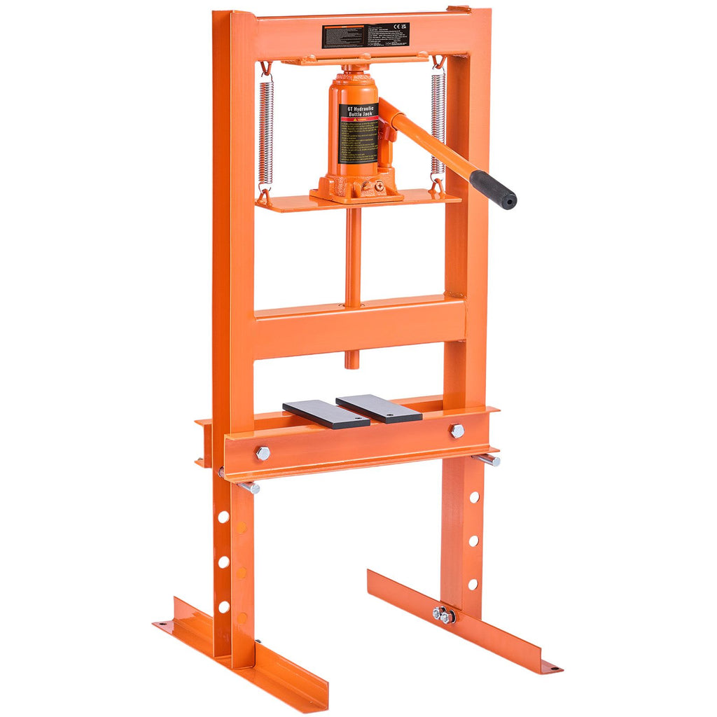 Hydraulic Shop Press, 6 Ton H-Frame Hydraulic Garage/Shop Floor Press, Adjustable Shop Press with Press Plates, Heavy Duty Hydraulic Press for Garage, Shop, Workshop