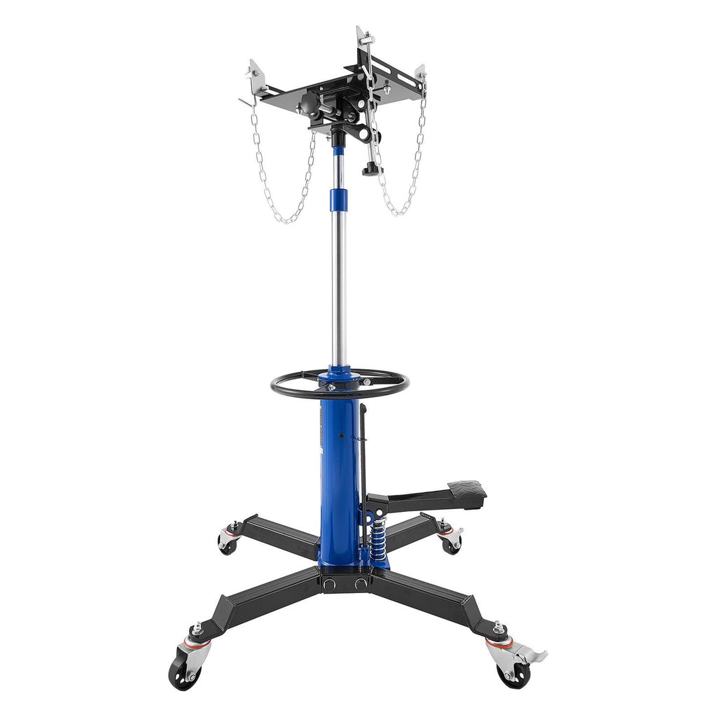 Hydraulic Transmission Jack, 1660 lbs / 0.75 Ton Lifting Capacity Telescoping Transmission Jack with Foot Pedal, 360° Swivel Wheel, 34.6-69.3 in High Lifting Height, Lift Hoist for Garage/Shop
