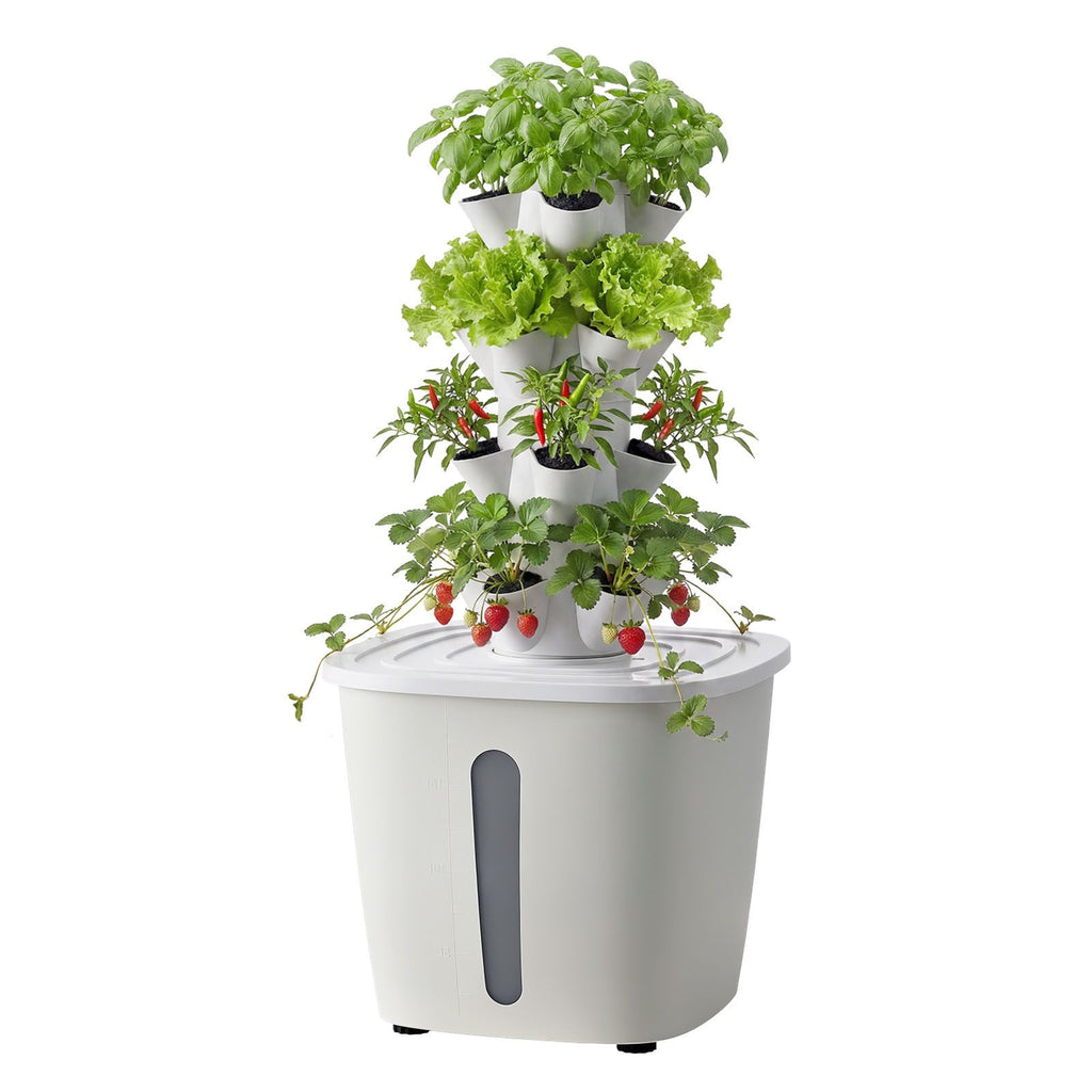 Hydroponic Tower, 20 Pods 4 Tiers Hydroponics Growing System Kit, Vertical Home Hydronic Garden with 20L Water Tank & Pump, Planter Plants Germination Kit for Indoor Herbs, Fruits, Vegetables