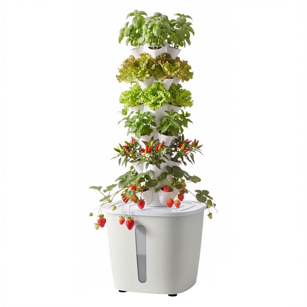 Hydroponic Tower, 30 Pods 6 Tiers Hydroponics Growing System Kit with App Control, Vertical Home Garden with 20L Water Tank & Pump, Planter Germination Kit for Indoor Herbs, Fruits, Vegetables