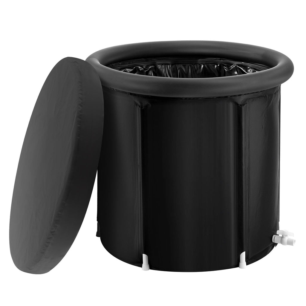Ice Bath Tub, Cold Water Therapy Plunge Tub for Athletes, Portable Outdoor Ice Barrel Plunge Pool for Recovery, 90 Gal Inflatable Folding Bathtub with Cover, Home Ice Pod for Adult, 32"Lx30"H
