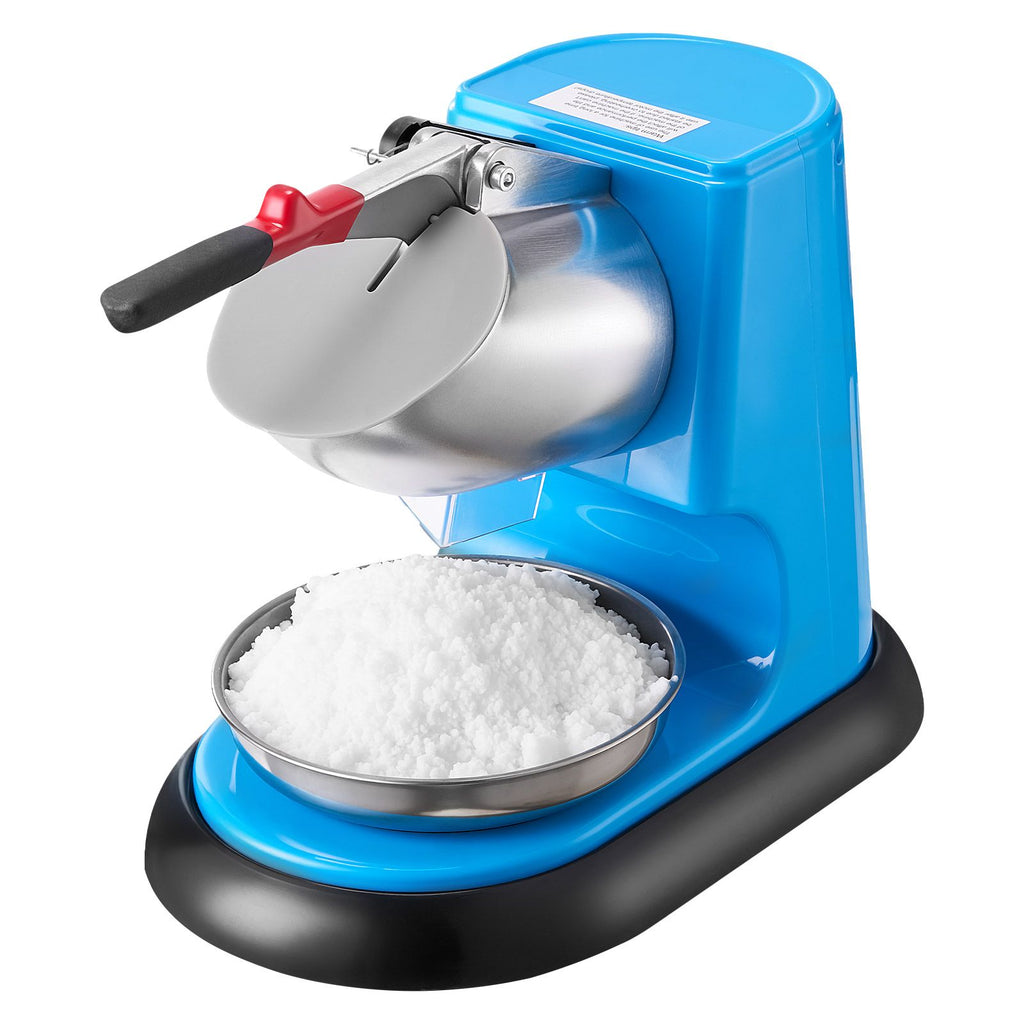 Ice Crusher Machine, 220lbs Per Hour Electric 4 Blades Snow Cone Maker, Stainless Steel Shaved Ice Machine with Bowl and Cover, 300W 1400RPM Ice-Shaver for Home and Commercial Use, Blue