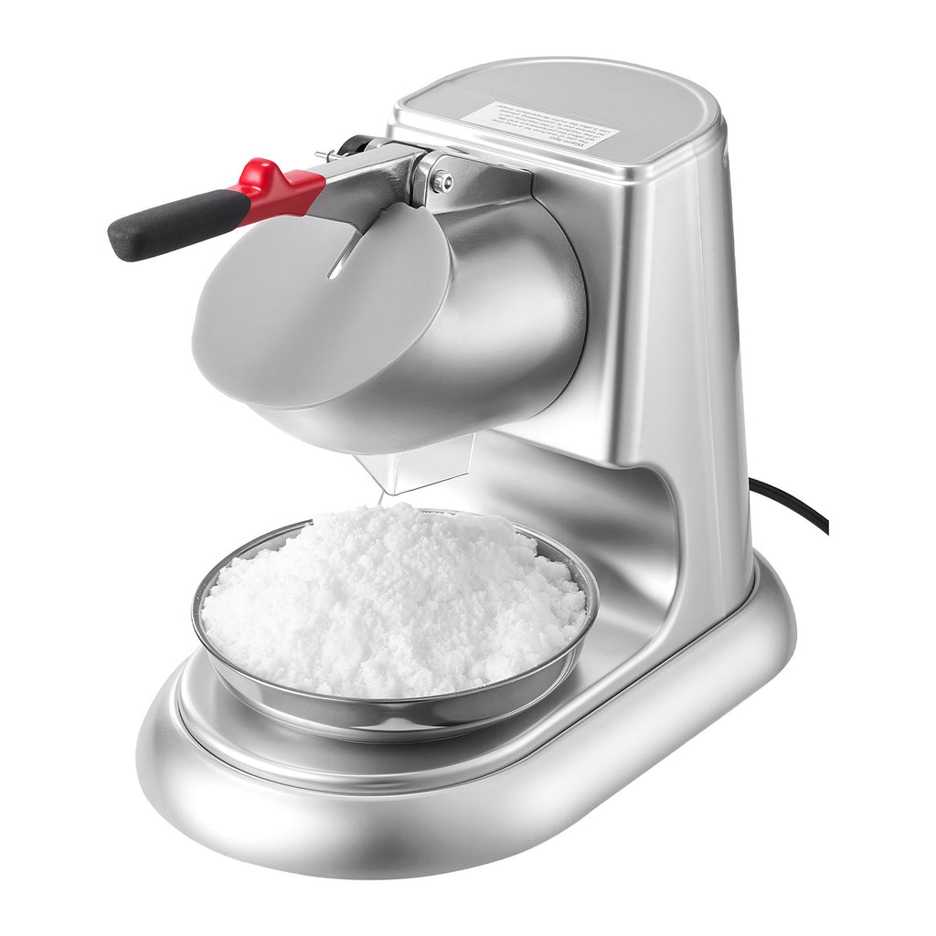 Ice Crusher Machine, 220lbs Per Hour Electric 4 Blades Snow Cone Maker, Stainless Steel Shaved Ice Machine with Bowl and Cover, 300W 2000RPM Ice-Shaver for Home and Commercial Use, Silver