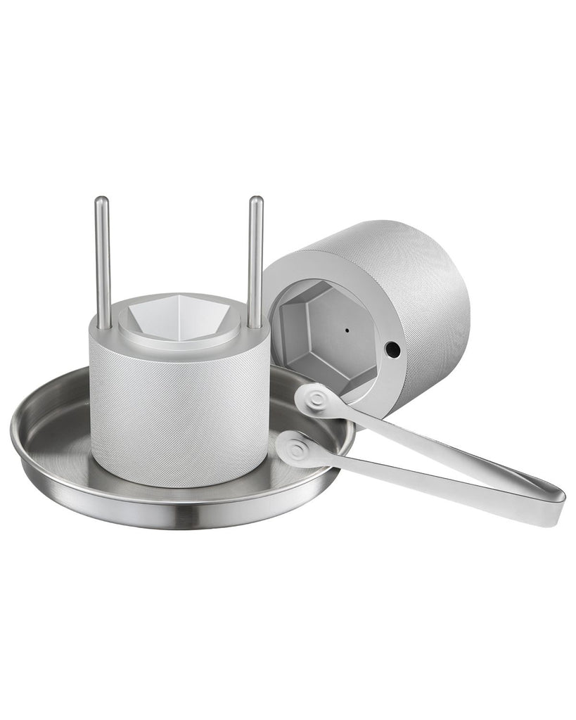 Ice Diamond Press, 2.4" Ice Ball Maker, Aviation Aluminum Diamond Ice Ball Press Kit for Ice Diamond, Ice Press with Tong and Drip Tray, for Whiskey, Cocktail, Bourbon, Scot on Party & Holiday